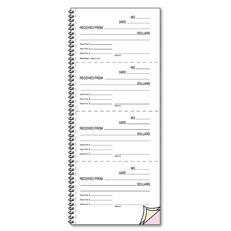 Rediform Money & Rent Unnumbered Receipt Book, 5.5x2.75, 2-Part, 500 Sets/Book 23L117